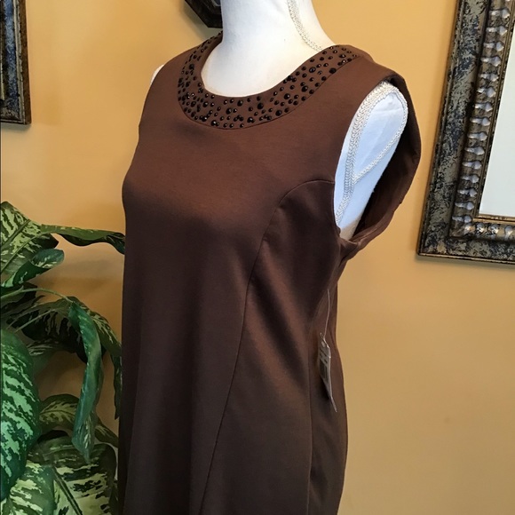 New Direction Sleeveless Beaded Neckline Dress - Picture 6 of 9